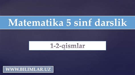 Matematika 5 sinf darslik pdf .